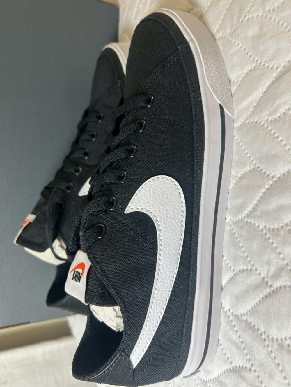 Nike Court Legacy Canvas Black White CZ0294-001 Women's 9.5 / Men's 8 - Like New - Picture 9 of 11